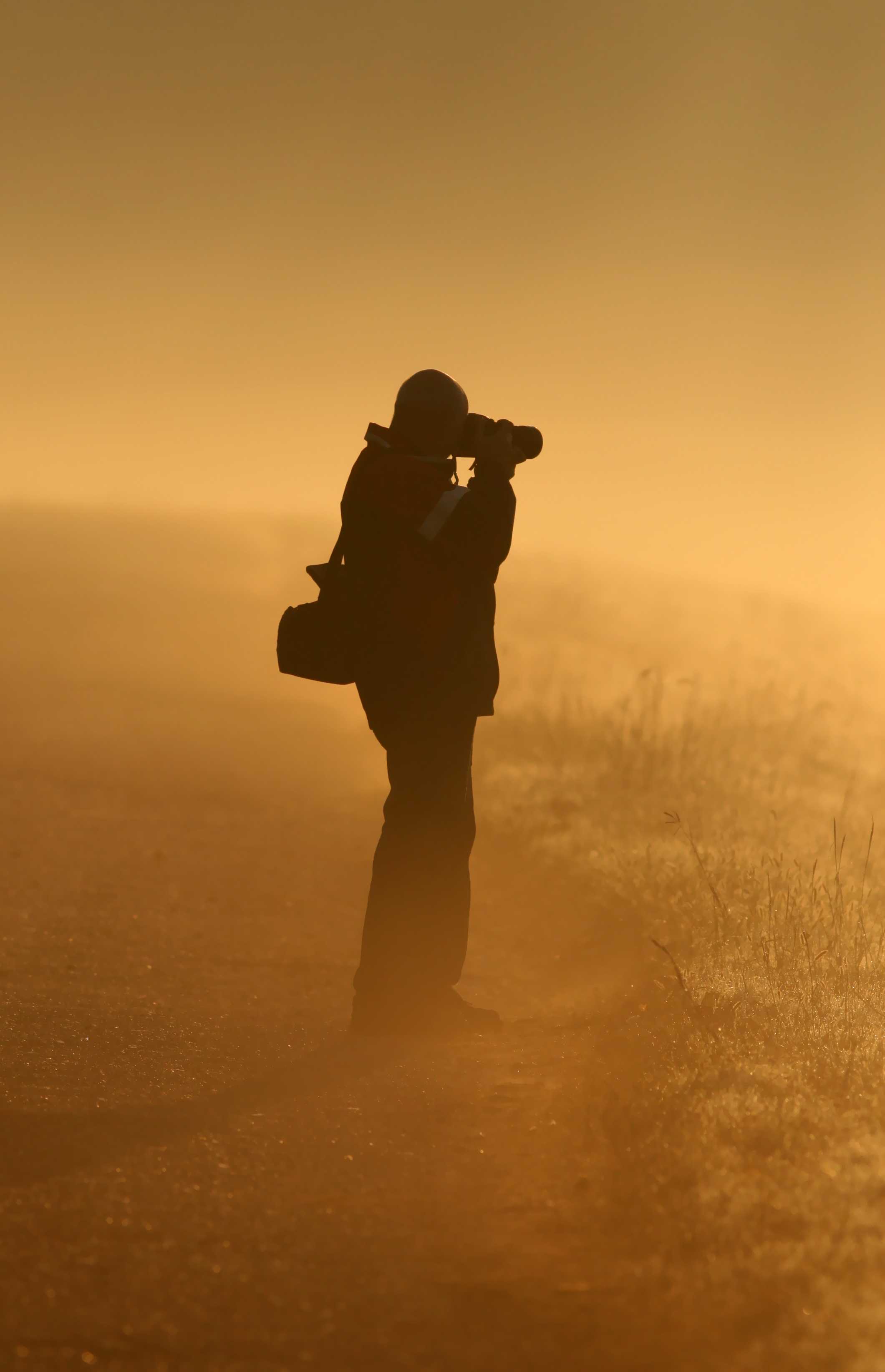 Photographer in sandstorm